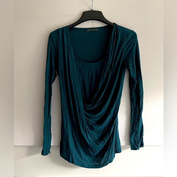 🚨MUST BUNDLE🚨Velvet by Graham and Spencer Teal Crossover Blouse - Picture 2 of 6